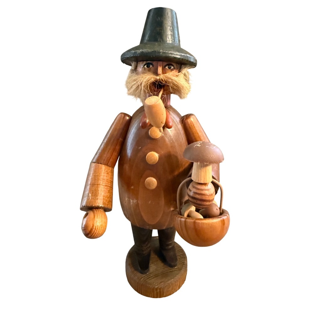 Expertic Vintage Wooden Incense Smoker Mushroom Hunter Made in GDR East Germany